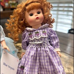 Madame Alexander Doll in Purple Checkered Dress